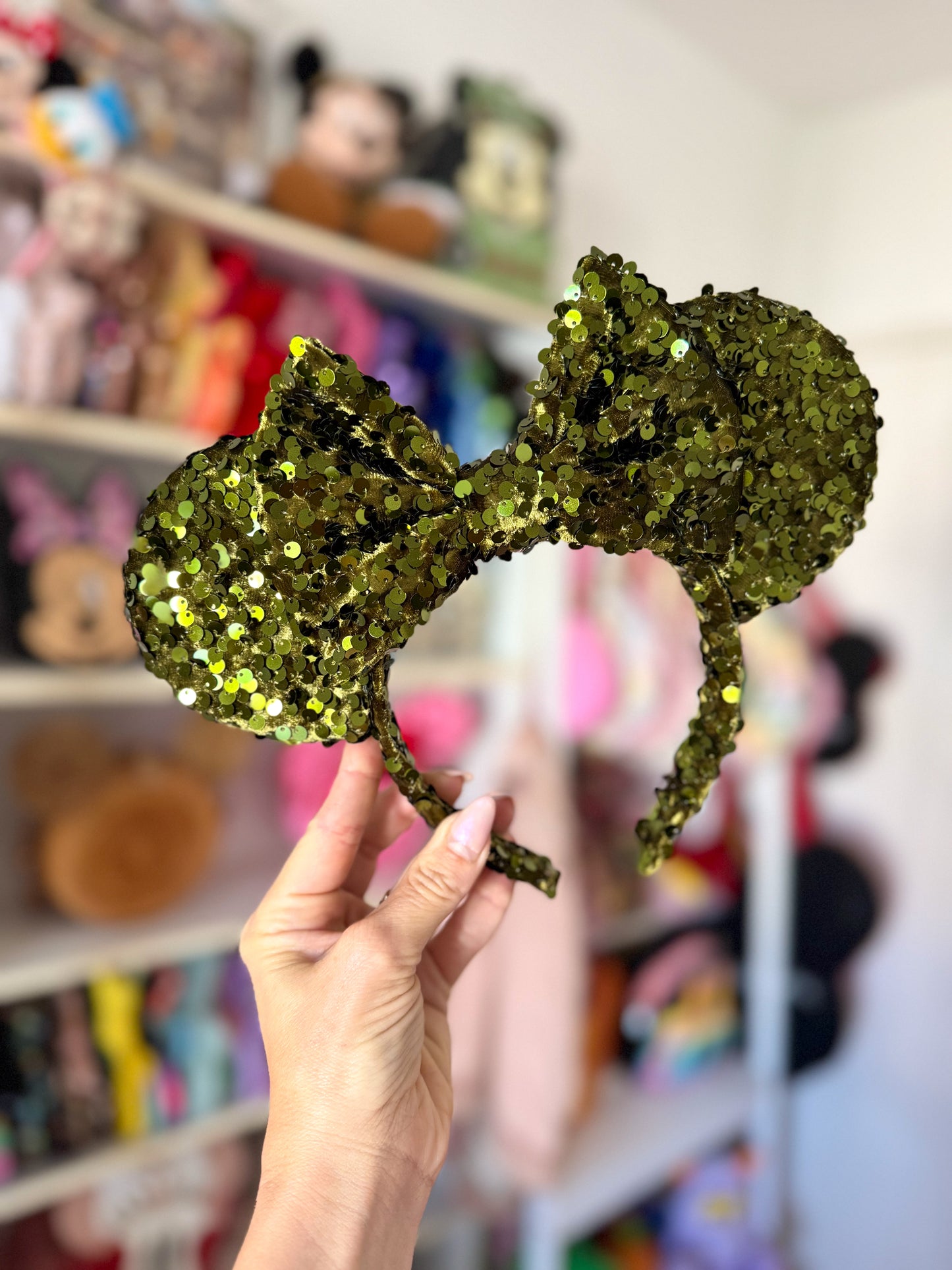 Olive Sparkle Luxury Sequin Ears