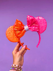 Pink & Orange Sequin Ears