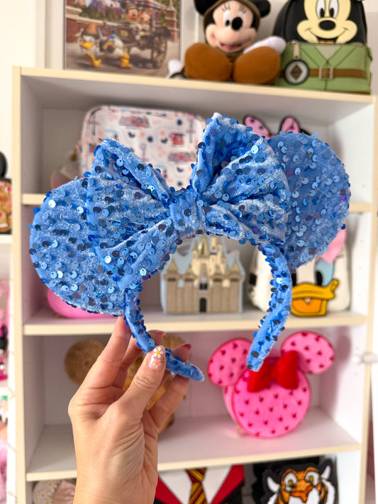 Pale Blue Sparkle Luxury Sequin Ears