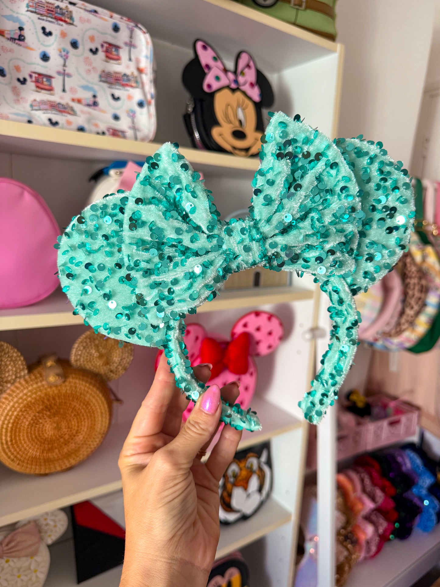Mint Sparkle Luxury Sequin Ears