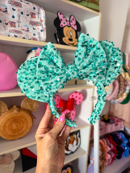 Mint Sparkle Luxury Sequin Ears