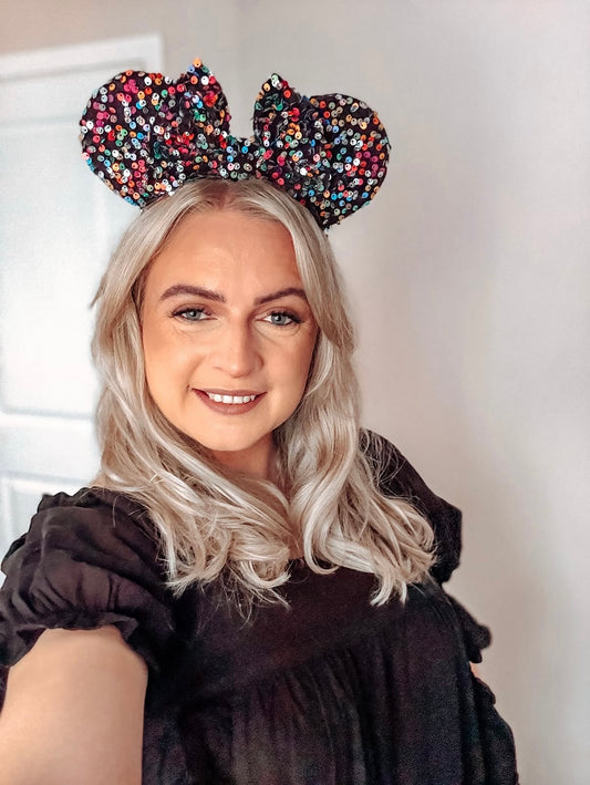 Dark Rainbow Sparkle Luxury Sequin Ears