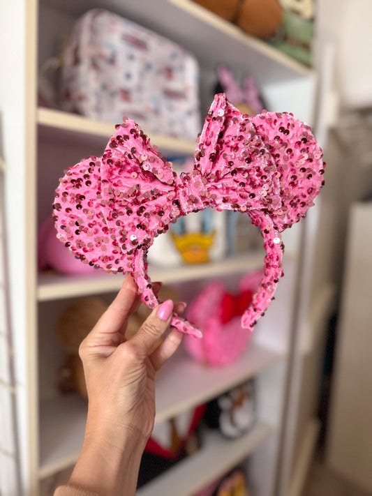 Pink Sparkle Luxury Sequin Ears