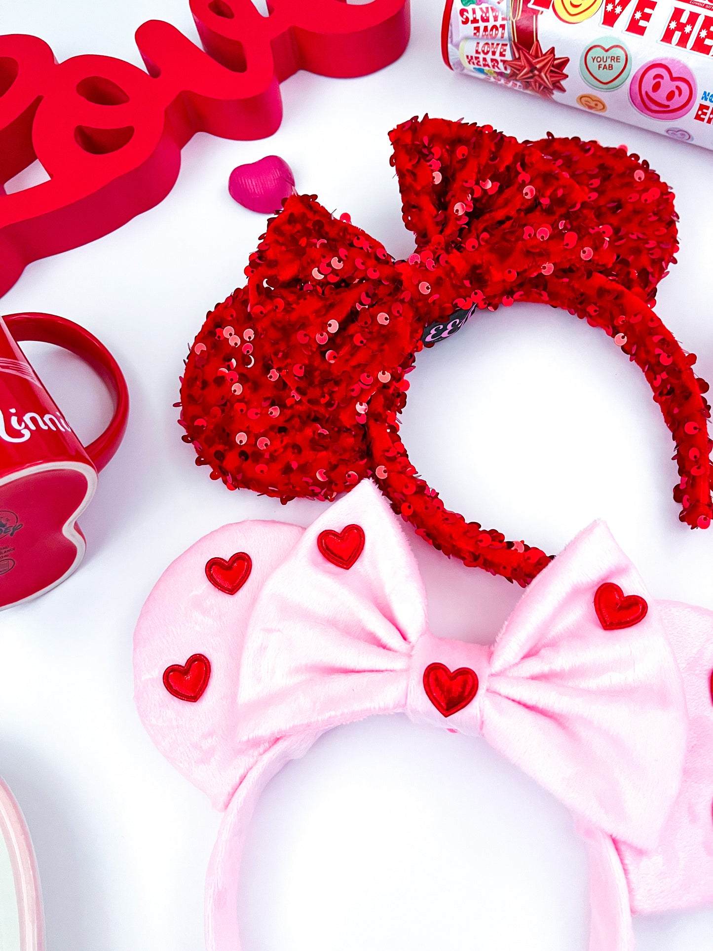 Disney Inspired Red Sparkle Luxury Sequin Ears