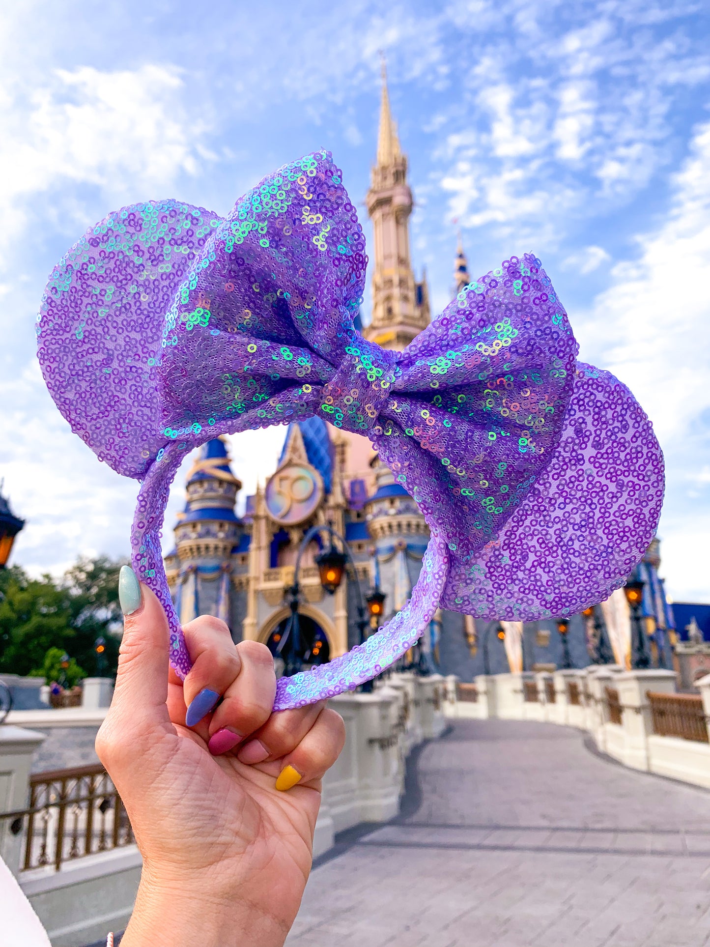 Purple Iridescent Sequin Ears