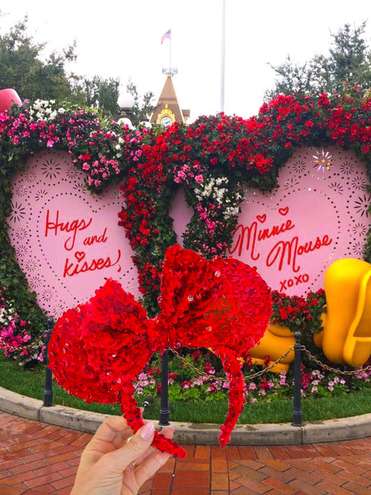 Disney Inspired Red Sparkle Luxury Sequin Ears