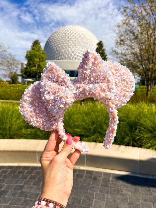 PRE ORDER Champagne & Pink Flower Bows