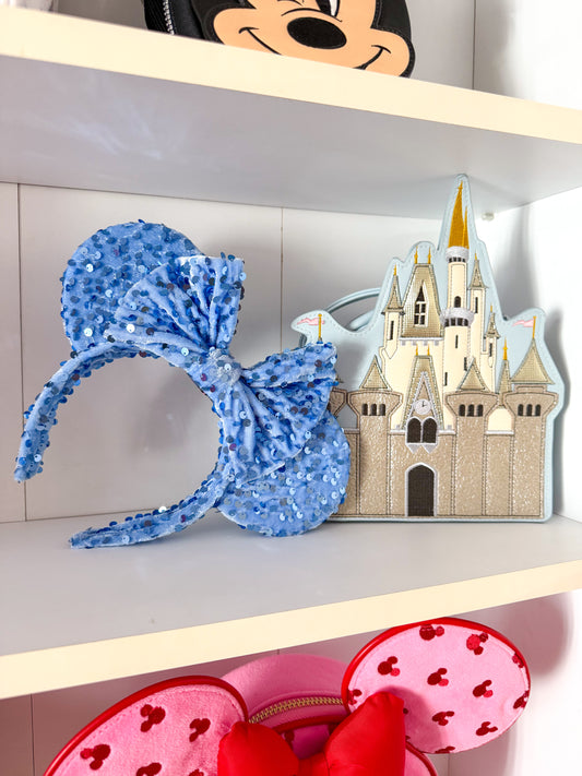Pale Blue Sparkle Luxury Sequin Ears