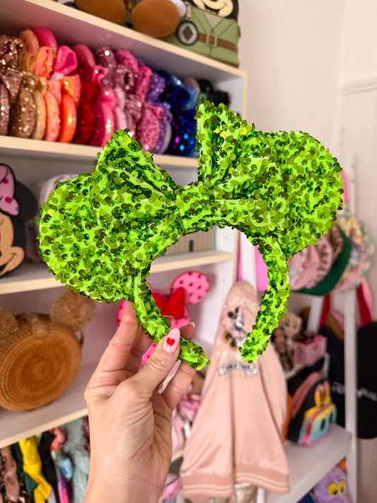 Lime Sparkle Luxury Sequin Ears