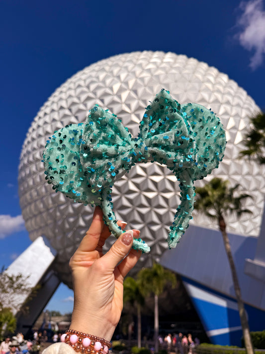 Mint Sparkle Luxury Sequin Ears