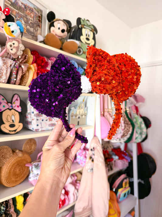 Halloween Orange Purple Half & Half Sparkle Ears