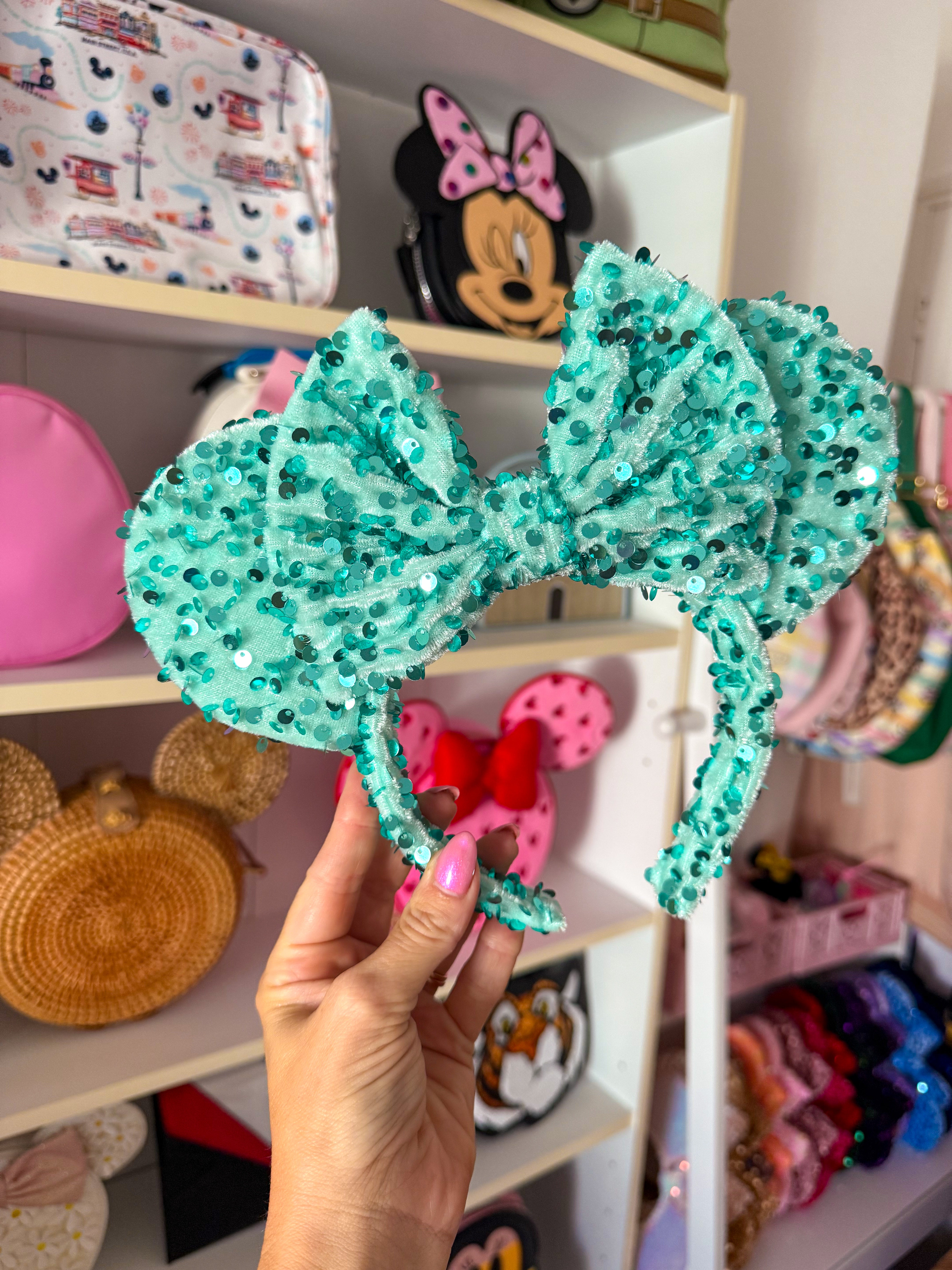 Mint Sparkle Luxury Sequin Ears