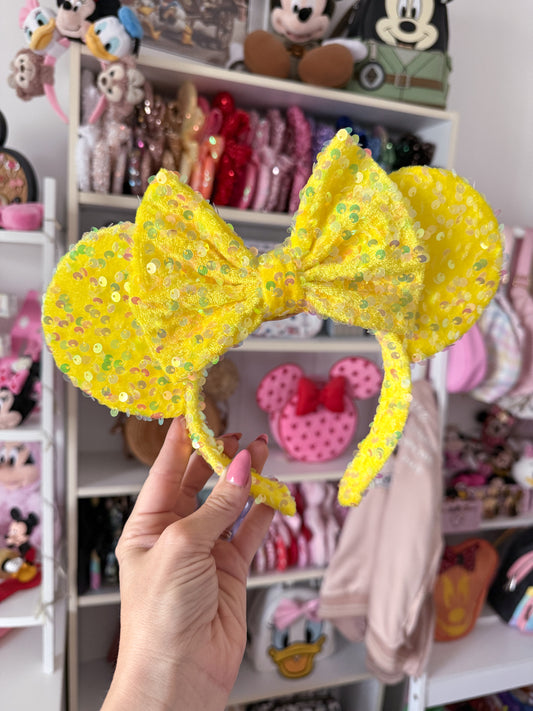 Yellow Sparkle Luxury Sequin Ears