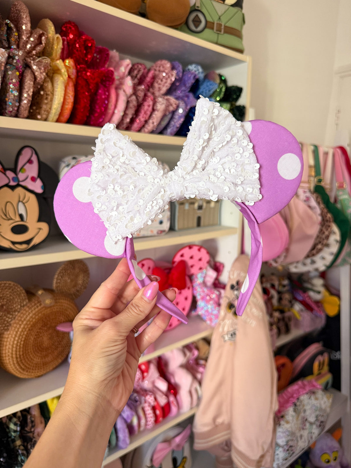 Lilac Polka Dot Ears