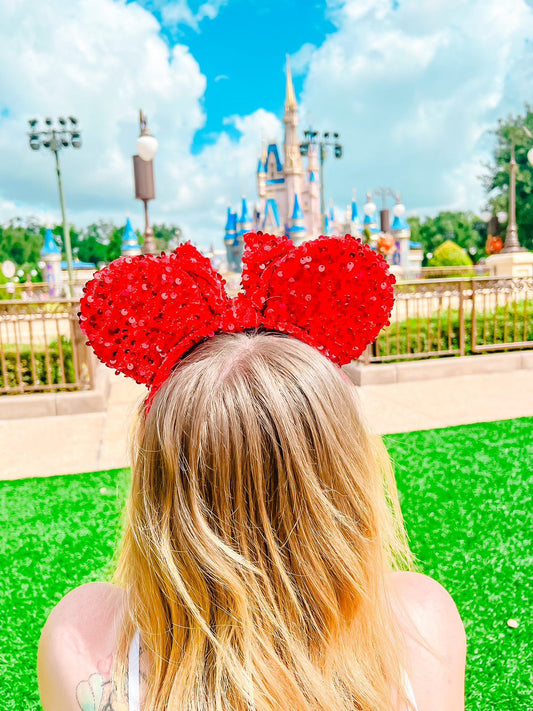 Red Sparkle Luxury Sequin Ears