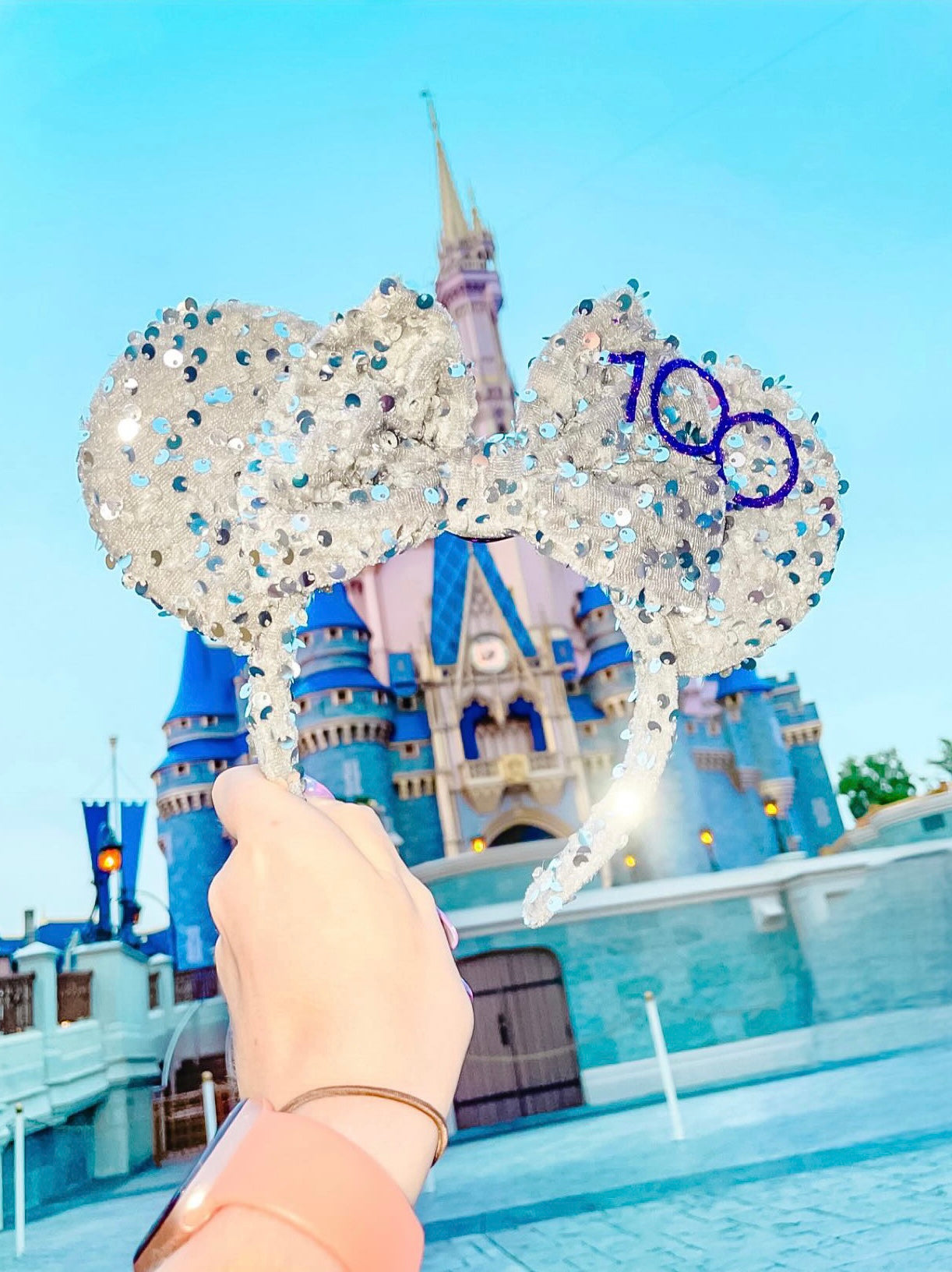 Silver Sparkle 100 Luxury Sequin Ears