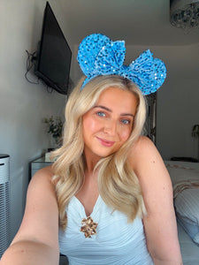 Pale Blue Sparkle Luxury Sequin Ears