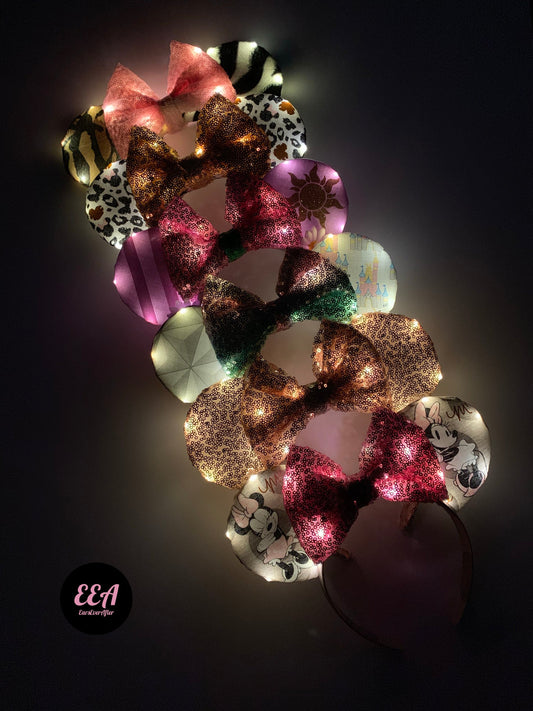Rainbow Gingham Pearl Ears