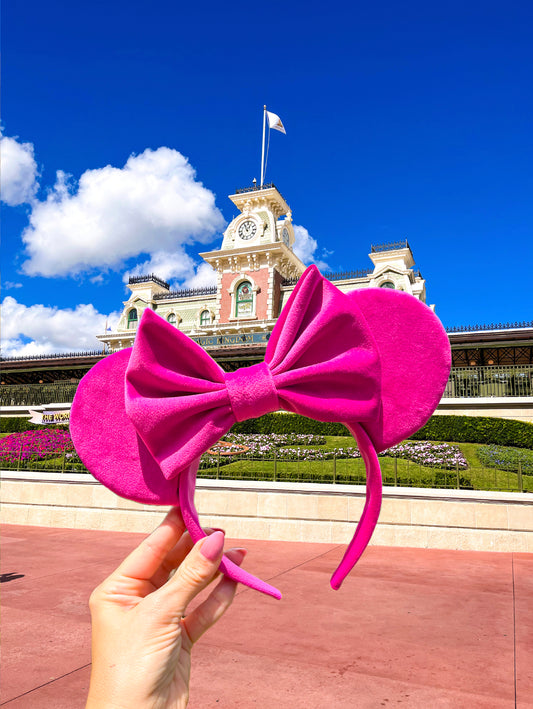 Bright Pink Velvet Ears