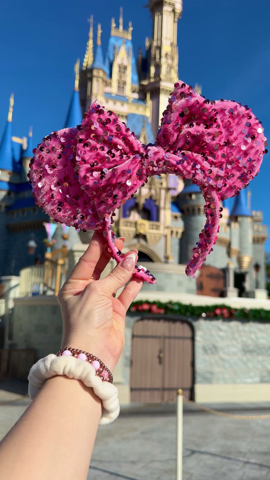 Pink Sparkle Luxury Sequin Ears