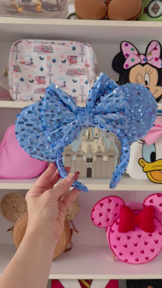 Pale Blue Sparkle Luxury Sequin Ears