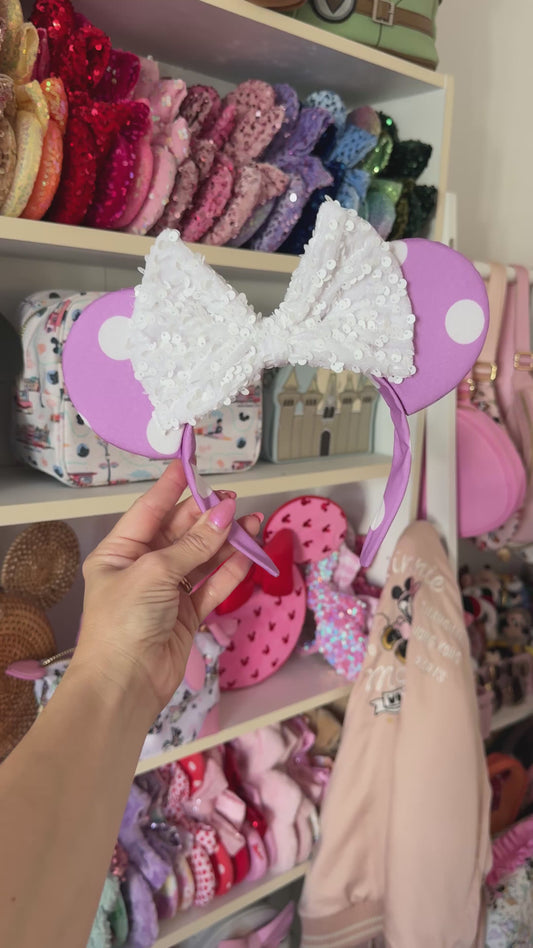 Lilac Polka Dot Ears