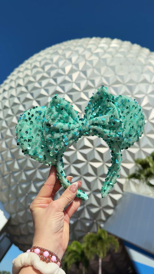 Mint Sparkle Luxury Sequin Ears