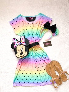 Disney Inspired Pastel Rainbow Mickey Mouse Dress