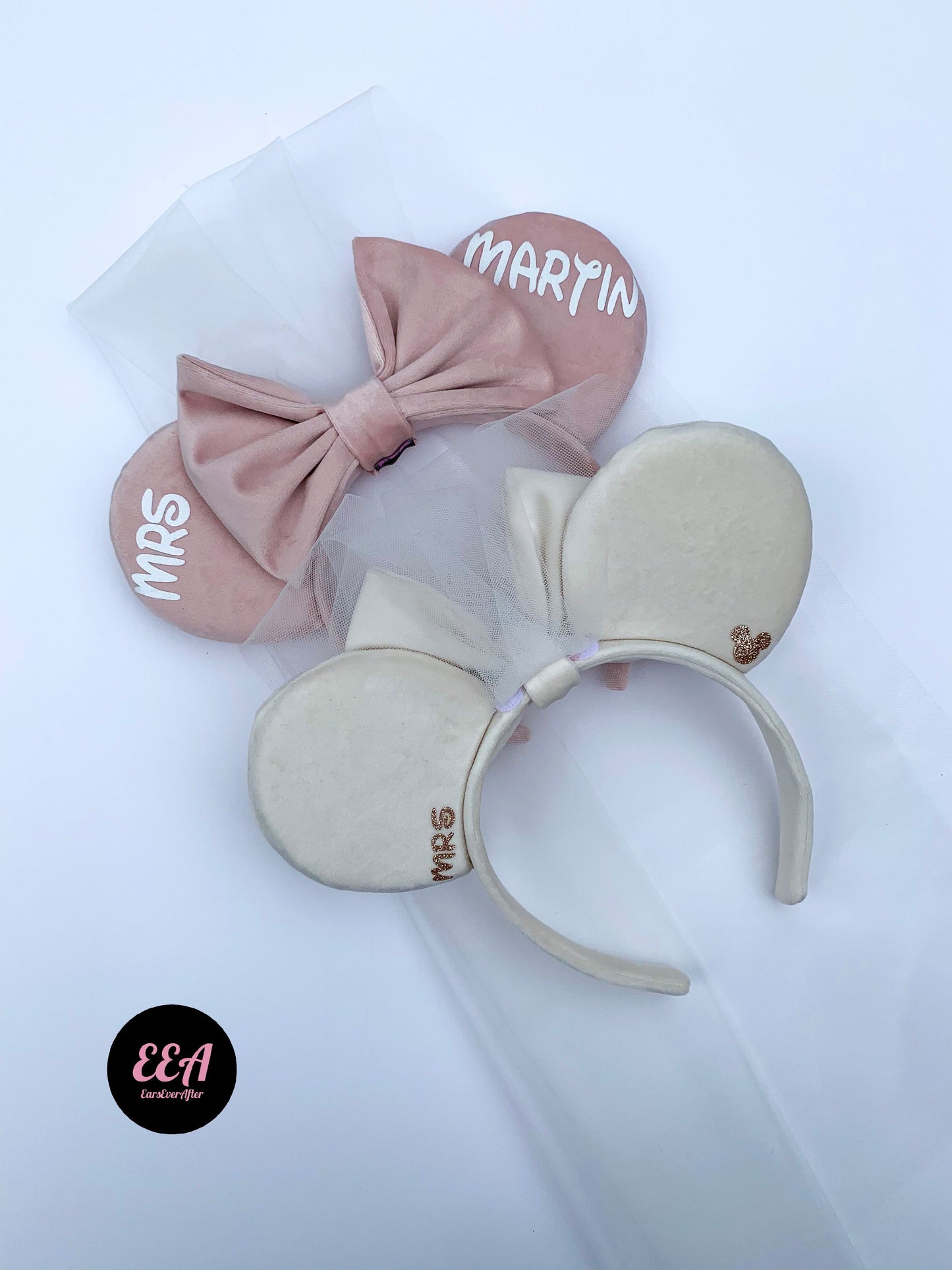 Disney Inspired Minnie Velvet Bridal Ears with Veil