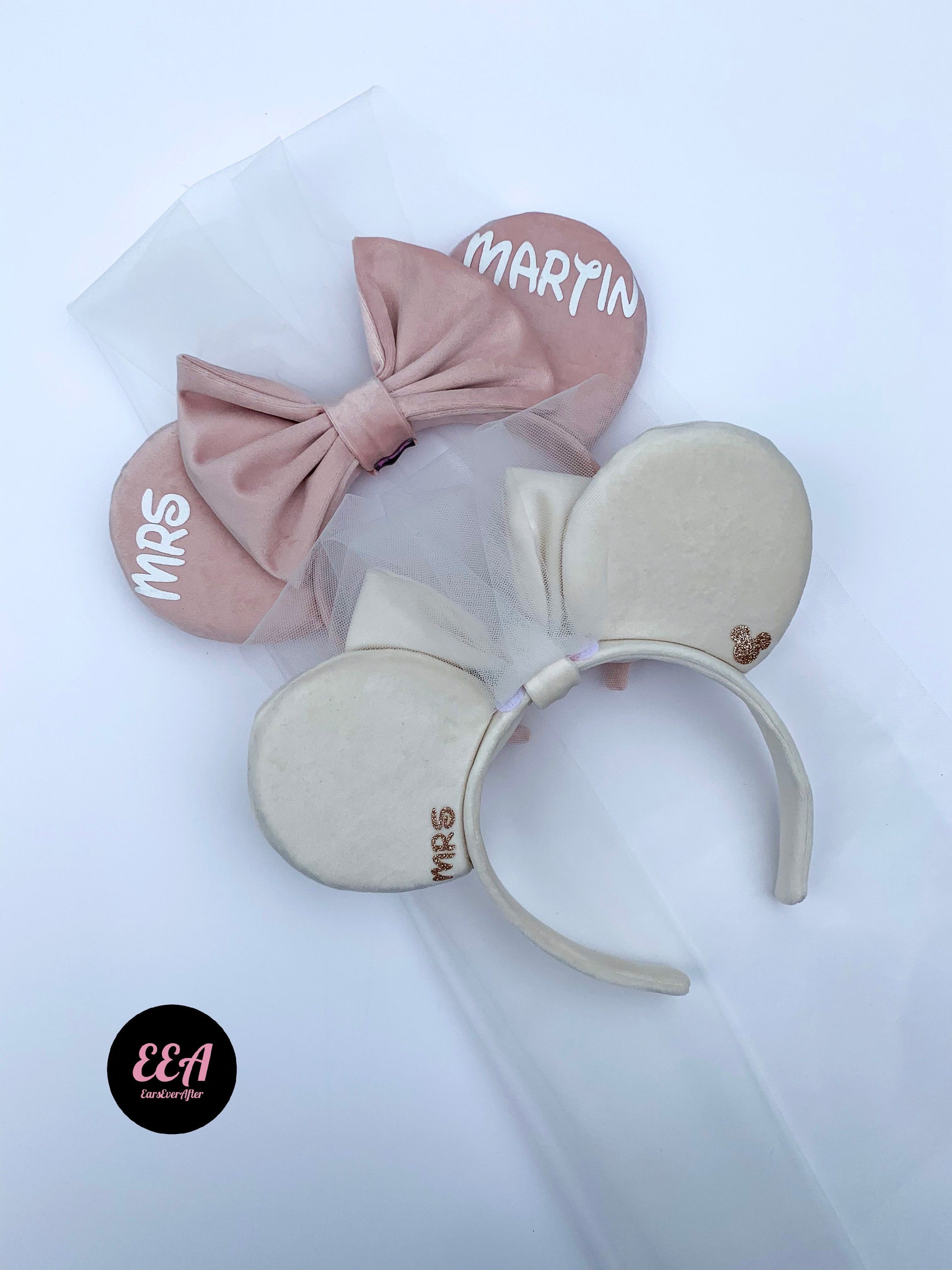 Disney Inspired Minnie Velvet Bridal Ears with Veil
