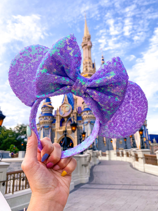 Purple Iridescent Sequin Ears