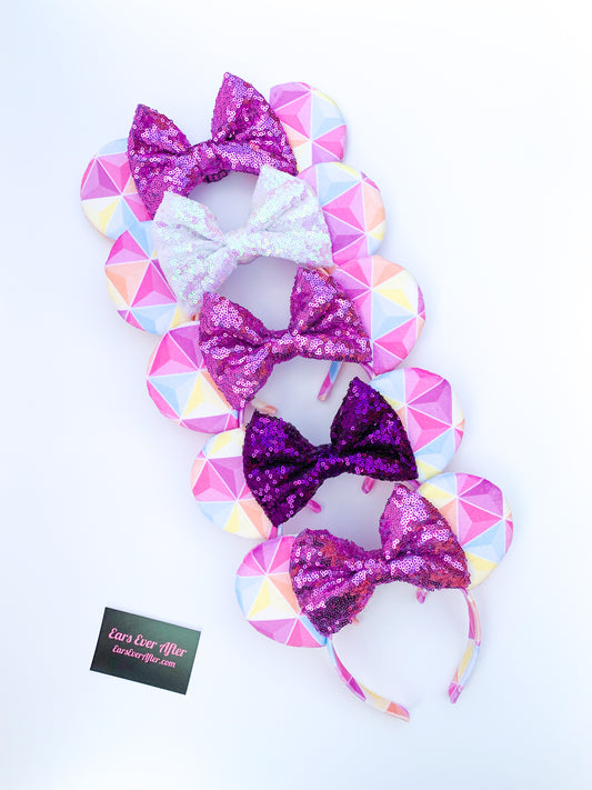 Disney Inspired Minnie Velvet Epcot Spaceship Earth Ears