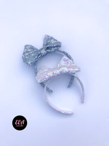 Ears Ever After, Disney Ears, Minnie Mouse Ears, Mickey Ears, Custom Mickey Ears, Mouse Ears, UK Disney Ears, Minnie Ears, Mickey Ears, Disney, Bow Headband, Disney Bow, Sequin Disney Bow, Bow