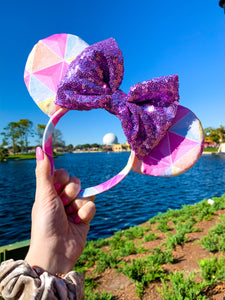 Disney Inspired Minnie Velvet Epcot Spaceship Earth Ears