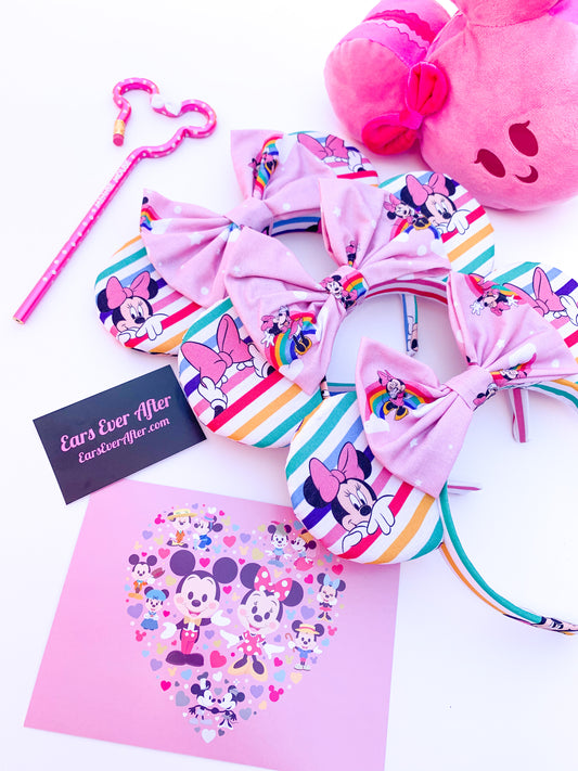 Disney Inspired Rainbow Minnie Ears